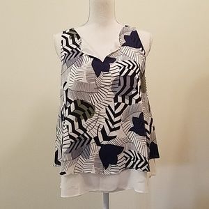 Loft floral flowy sleeveless tank top